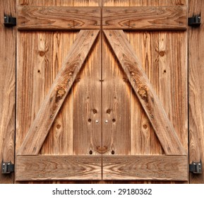 Double Wooden Barn Door