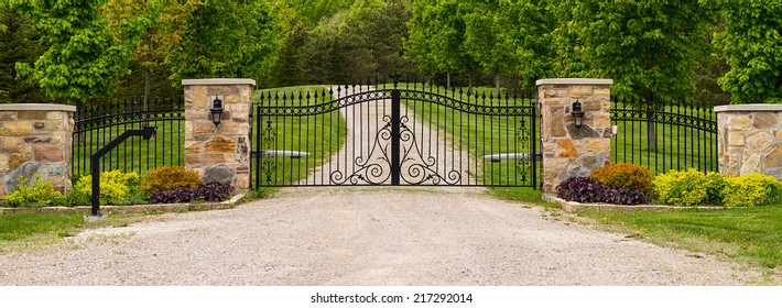 Double wrought-iron gate