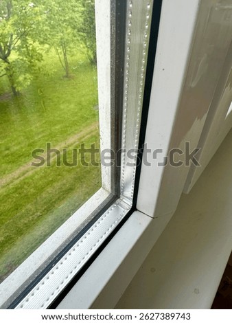 Double-Glazed Window in a White Plastic Frame
