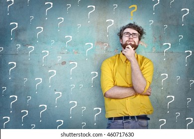 Doubtful Man Asking Questions To Himself