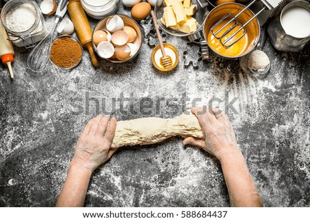 Similar – Image, Stock Photo Female hands prepare various colorful organic farm vegetables