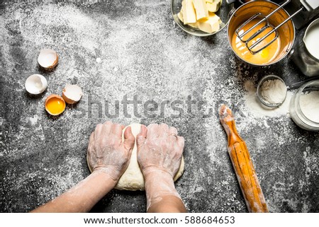 Similar – Image, Stock Photo Female hands prepare various colorful organic farm vegetables