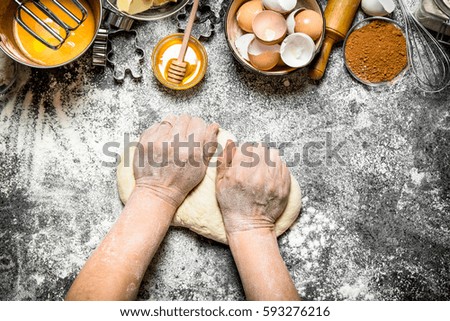 Similar – Image, Stock Photo Female hands prepare various colorful organic farm vegetables