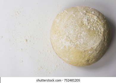 dough with close-up. man is preparing bread dough