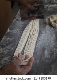 The dough is manually processed by hand to produce delicious pull noodles