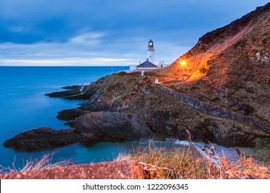 Douglas Head Lighthouse at dawn. Douglas, Isle of Man.