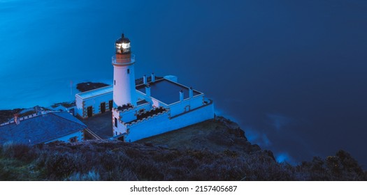 Douglas Head Lighthouse At Dawn. Douglas, Isle Of Man.