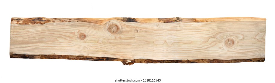 Douglas Wood - Rustic Long Timber Plank Board Isolated On White Background With Knotholes And Copy Space