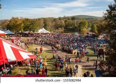 Douglassville, PA / USA - October 19th, 2019 : Red Corner Benefit, An Annual Cancer Benefit Held The 3rd Saturday Of Every October. Raising Money For Childhood Cancer, One Child Is Chosen Each Year.