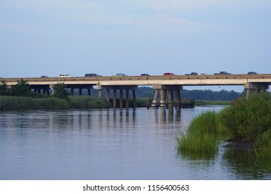 Dover, Delaware, U.S.A - August 10, 2018 - The View Of The Beach Traffic On Route 1