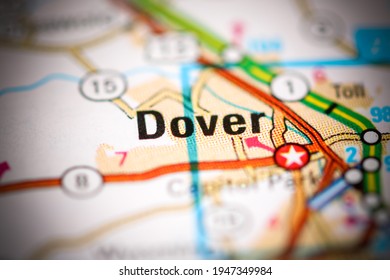 Dover. Delaware. USA On A Geography Map