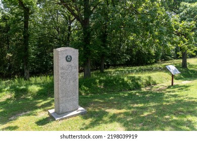 Dover, Tennessee -2022: Fort Donelson National Battlefield American Civl War Site. Texas Monument - Memorial To Texans Who Served The Confederacy. 7th Texas Infantry And Terry's Texas Rangers.