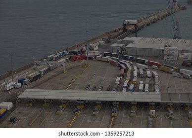 Dover, United Kingdom - July 19 2017: Port Of Dover Showing Aspects Of Cross Channel Freight And Passenger Traffic