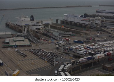 Dover, United Kingdom - July 19 2017: Port Of Dover Showing Aspects Of Cross Channel Freight And Passenger Traffic