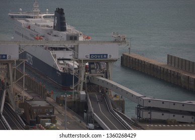 Dover, United Kingdom - July 19 2017: Port Of Dover Showing Aspects Of Cross Channel Freight And Passenger Traffic