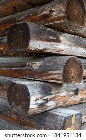 Dovetail Corner Of Old Log Timber Framed Building 