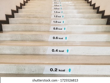 Up and down stairs is an exercise and avoid being close to each other to prevent Covid-19. - Shutterstock ID 1725526813