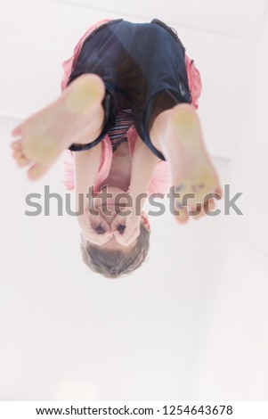 Similar – Image, Stock Photo neck over head Young woman