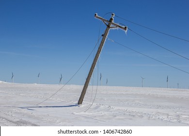 Downed Power Lines After A Spring Ice Storm.