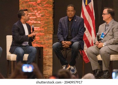 Downey, CA September 9, 2021-Rev. Samuel Rodriguez Engages Gubernatorial Candidate Larry Elder.