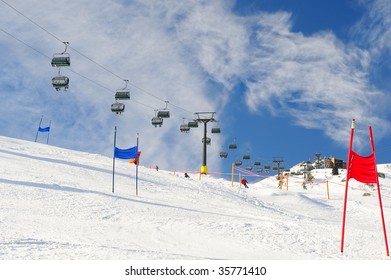 Downhill Ski Race - Slalom Flags