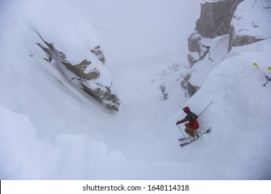 Downhill Skiing In Jackson Hole, Wyoming