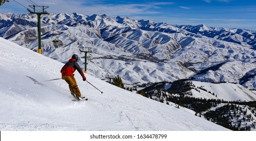 Downhill skiing in Sun Valley, Idaho