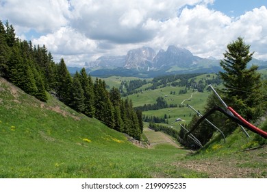 Downhill Slope In The Summer.