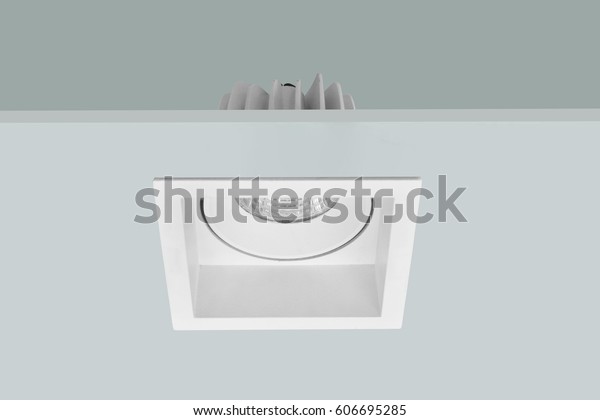 Downlight Ceiling Light Installed On Gray Royalty Free Stock Image