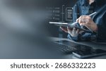 download, data, export, Person using tablet to request personal data download, concept of GDPR compliance, account privacy, information export, archive storage, and secure digital records management.