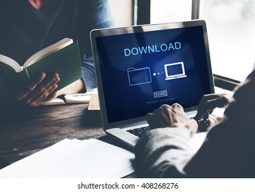 Download Data Files Information Internet Sharing Concept