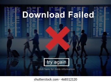 Download Failed Data Error Incomplete Load Concept