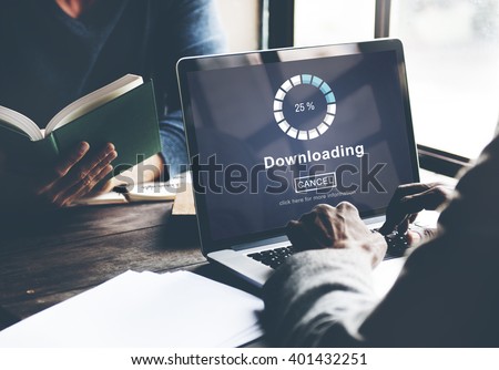 Downloading Online Website Technology Concept