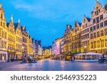 Downtown Antwerp city skyline at Grote Markt,, cityscape of Belgium in Europe