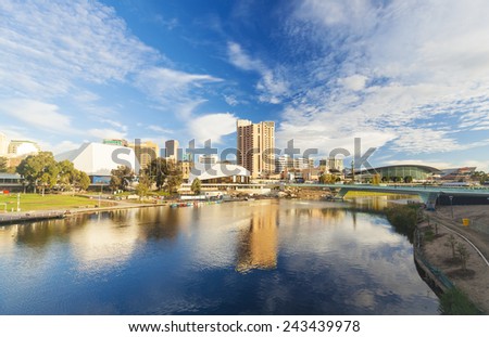 Downtown area of Adelaide city in Australia in daytime
