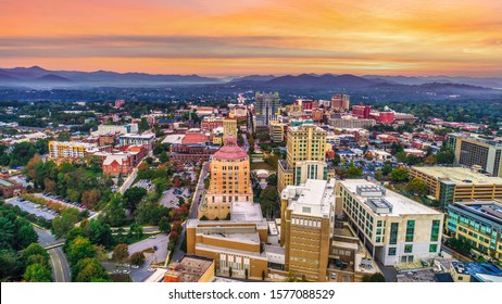 Downtown Asheville North Carolina NC Skyline Aerial - Shutterstock ID 1577088529