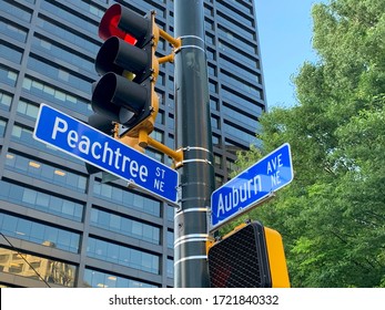 Downtown Atlanta Intersection Of Peachtree Street And Auburn Avenue