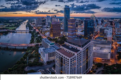 Downtown Austin, Texas During Sunset.