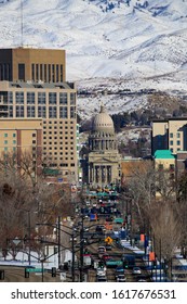 Downtown Boise And The State Capitol In Winter