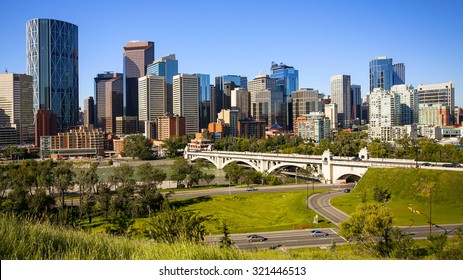 Downtown Calgary skyline during the day.