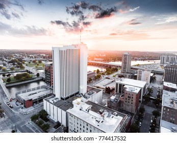 Downtown Cedar Rapids Drone Shot