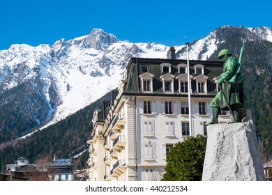 Downtown Chamonix In Winter, France