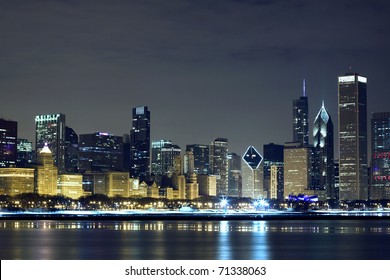 Downtown Chicago at night