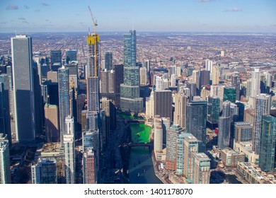 Downtown Chicago River Dye For St. Patrick's Day