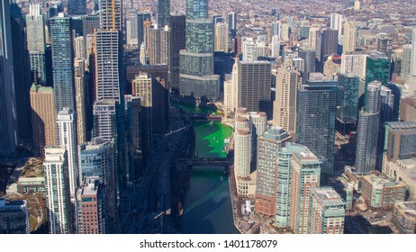 Downtown Chicago River Dye For St. Patrick's Day