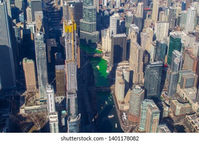 Downtown Chicago River Dye For St. Patrick's Day