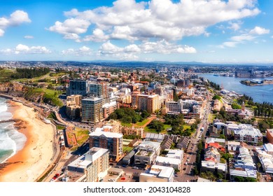 Downtown Of City Of Newcastle In NSW, Australia On Pacific Coast - Big Industsrial Hub On Hunter River.