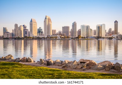 Downtown City Of San Diego, California USA, Dawn Sunrise