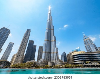 Downtown cityscape of Dubai, United Arab Emirates