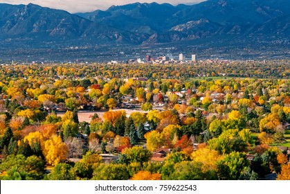 Downtown Colorado Springs as seen from Grandview Lookout in Palmer Park